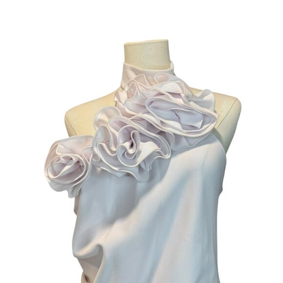 Gianni Bini Wren Crepe High Halter Neck Rosette Mini Dress.  SZ:8 - Picture 5 of 5